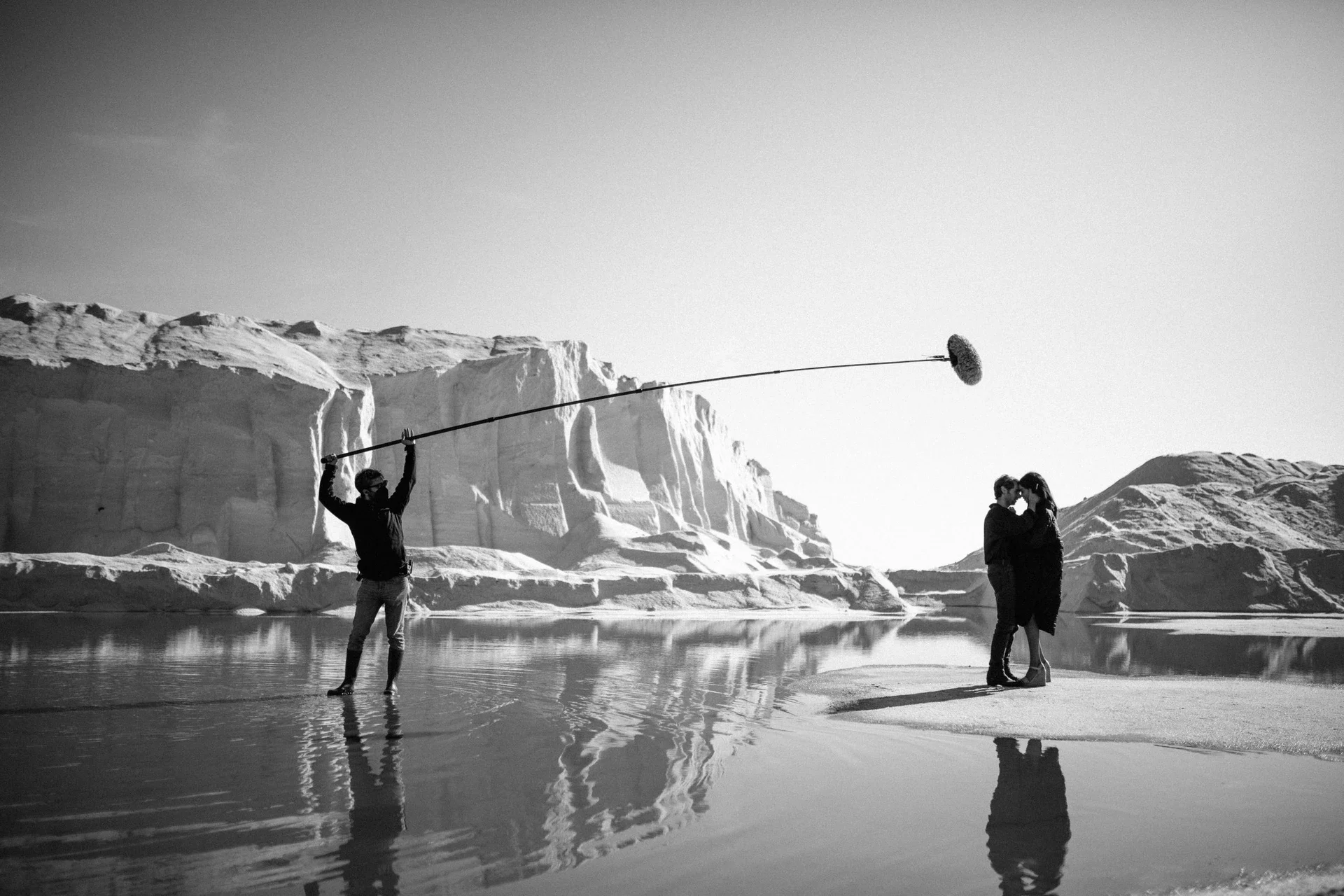 glaciers, couple, microphone