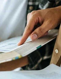book, hand